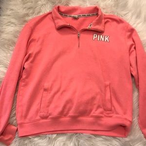 VS pink 3/4 zip sweatshirt